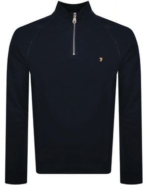 Farah Farah Jim Quarter Zip Sweatshirt - Blue