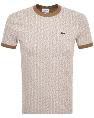 Lacoste Logo Pattern T Shirt - Grey