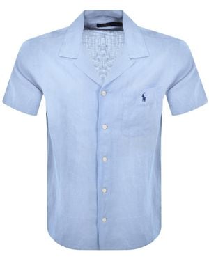 Ralph Lauren Linen Short Sleeve Shirt - Blue