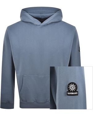 Sandbanks Badge Logo Hoodie - Blue