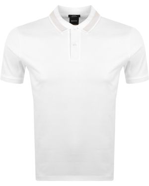 BOSS BUSINESS Boss H Phillipson Slim Fit Polo T Shirt - White