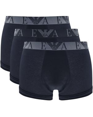 Armani Emporio Underwear 3 Pack Boxer Trunks - Blue