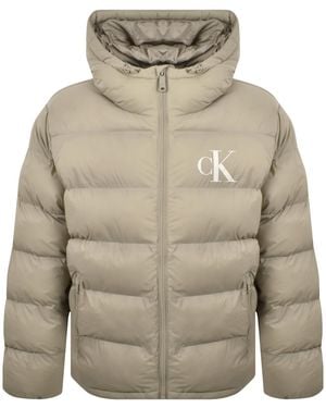 Calvin Klein Jeans Logo Puffer Jacket - Grey