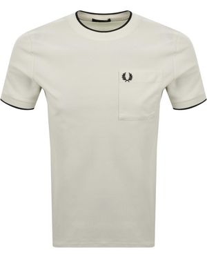 Fred Perry Pocket Detail Pique T Shirt - Grey
