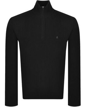 Replay Quarter Zip Knit Sweater - Black