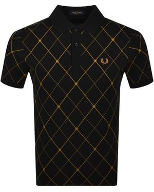 Fred Perry Argyle Print Polo - Black