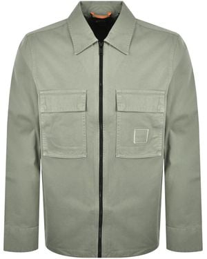BOSS Boss Lovel Full Zip Overshirt - Green