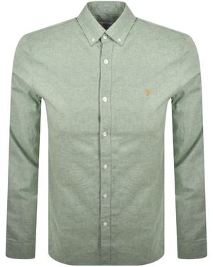Farah Farah Long Sleeve Sheen Shirt - Green