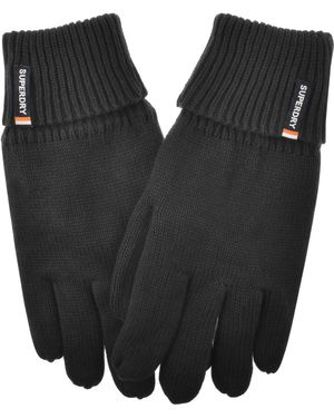Superdry Knitted Logo Gloves - Black