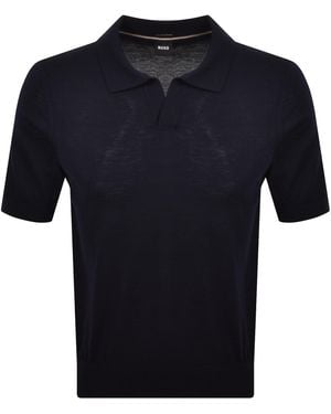 BOSS BUSINESS Boss Lantoni Knit Polo - Blue