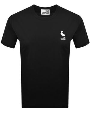 Moschino Embroidered Logo T Shirt - Black