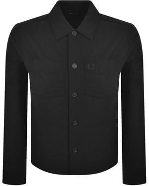 Fred Perry Brushed Twill Overshirt - Black