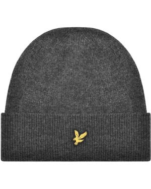 Lyle & Scott Ribbed Beanie Hat - Grey