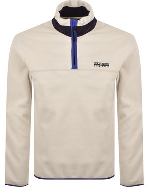 Napapijri Dergana Half Zip Sweatshirt - Natural