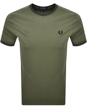 Fred Perry Twin Tipped T Shirt - Green