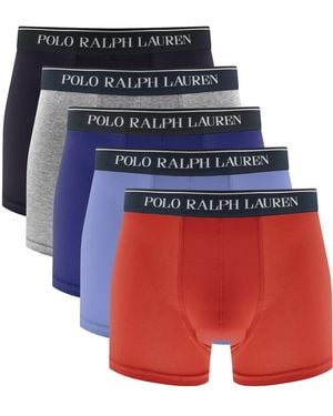 Ralph Lauren Underwear 5 Pack Boxer Trunks - Blue