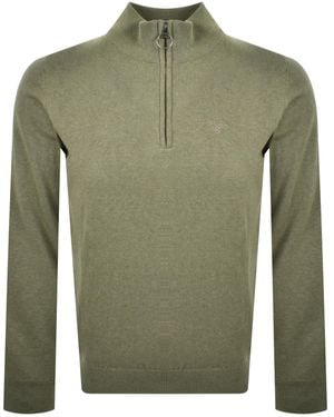 Barbour Half Zip Knit Jumper - Green