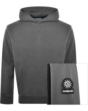 Sandbanks Badge Logo Hoodie - Grey