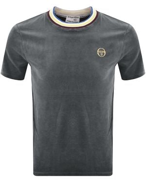 Sergio Tacchini Fino Velour T Shirt - Grey