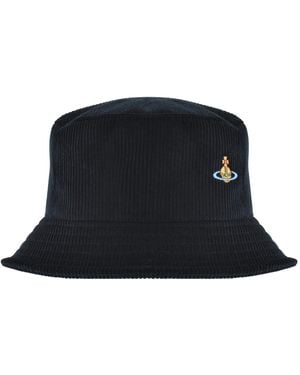 Vivienne Westwood Orb-Patch Flat Crown Bucket Hat in Black