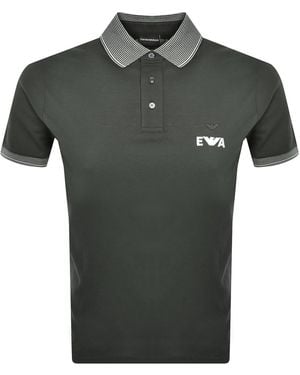Armani Emporio Tipped Polo T Shirt Ink - Green
