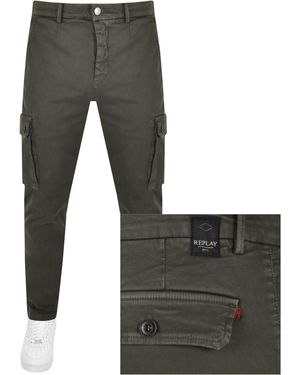 Replay Jaan Hyperflex Slim Fit Cargo Jeans - Gray