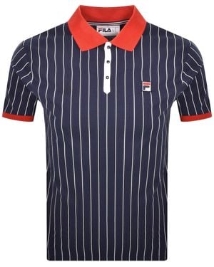 Fila Pinstripe Polo T Shirt - Blue