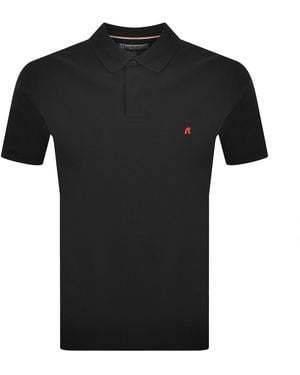 Replay Short Sleeved Polo T Shirt - Black