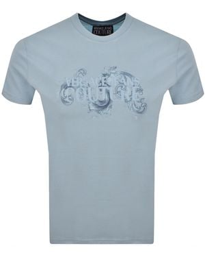 Versace Jeans Couture Couture Wave Logo T Shirt - Blue