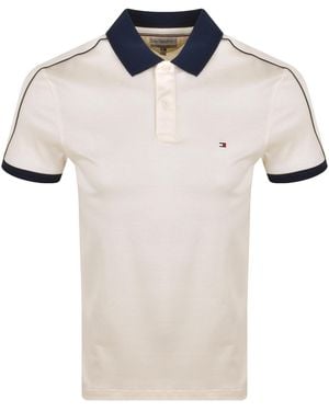 Tommy Hilfiger Mixed Media Polo T Shirt - Natural
