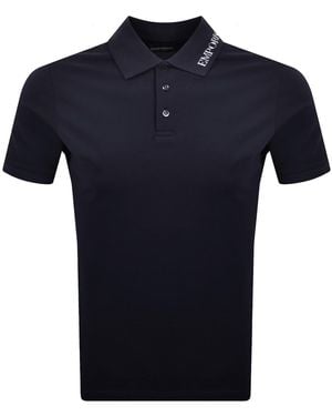 Armani Emporio Logo Collar Polo T Shirt - Blue