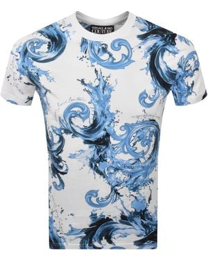Versace Jeans Couture Couture Sea Print T Shirt - Blue
