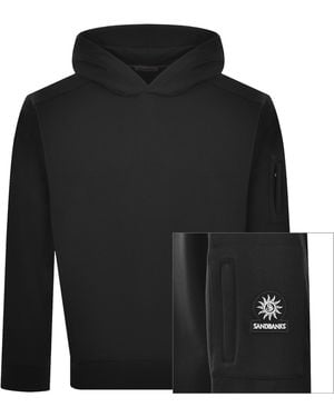 Sandbanks Zip Pocket Interlock Hoodie - Black