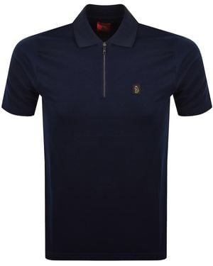Luke 1977 Turret Zip Polo T Shirt - Blue
