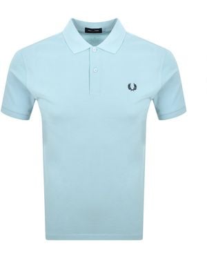 Fred Perry Plain Polo T Shirt - Blue