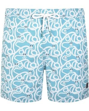 Psycho Bunny Cyrus Print Swim Shorts - Blue