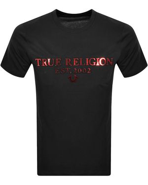 TRUE RELIGION Embossed Foil T Shirt - Black