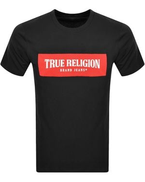 TRUE RELIGION Mesh Box Logo T Shirt Jet - Black