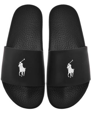 Ralph Lauren Logo Sliders - Black