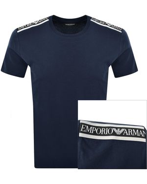 Armani Emporio Short Sleeve Logo T Shirt - Blue