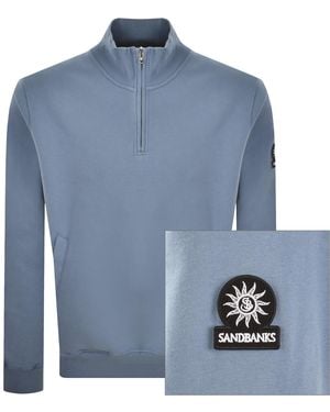 Sandbanks Quarter Zip Sweatshirt - Blue