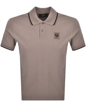 Belstaff Tipped Polo T Shirt Asphalt - Gray