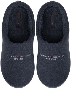 Tommy Hilfiger Felt Slippers Desert Sky - Blue