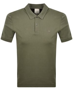 Calvin Klein Refined Pique Polo T Shirt - Green