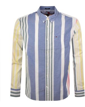 Tommy Hilfiger Oxford Fun Stripe Shirt Ecru - Blue