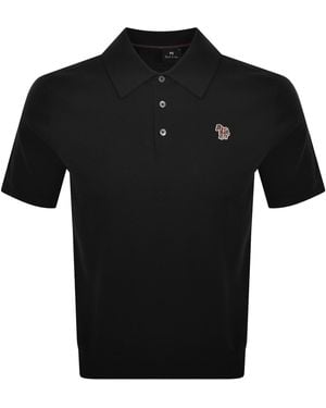 Paul Smith Knit Polo T Shirt - Black