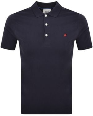 Replay Short Sleeved Polo T Shirt - Blue