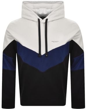 ARMANI EXCHANGE Color Block Hoodie Off - Blue