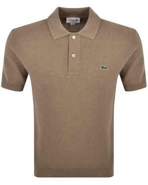 Lacoste Knit Polo Shirt - Brown