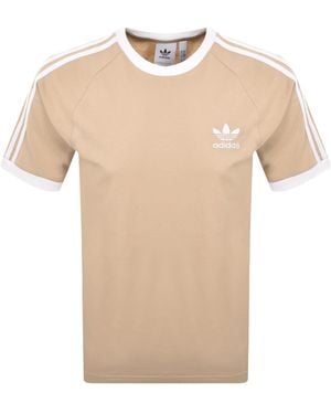 adidas Adidas 3 Stripe T Shirt - Natural